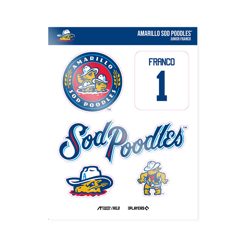 Amarillo Sod Poodles - MILB Baseball : Junior Franco - Sticker Sheet-0