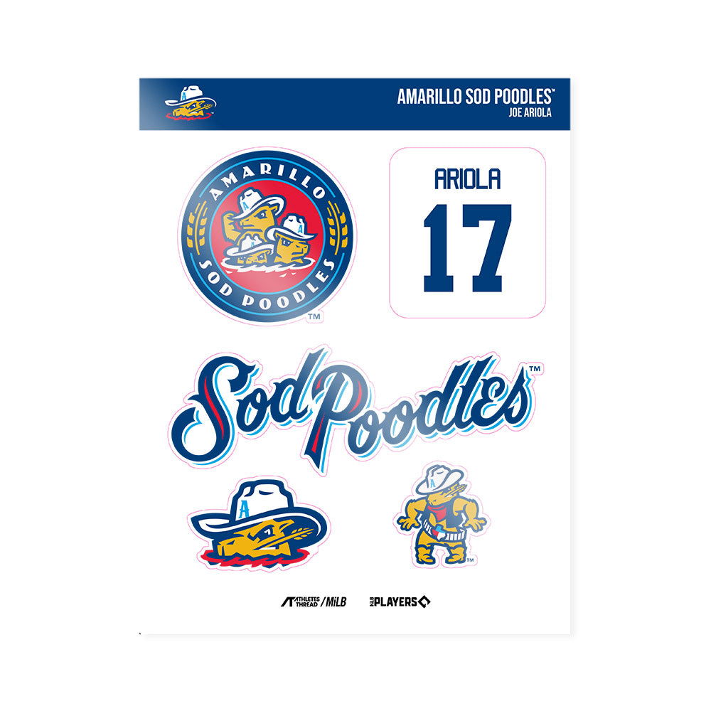 Amarillo Sod Poodles - MILB Baseball : Joe Ariola - Sticker Sheet-0