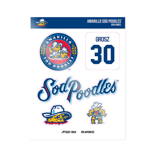 Amarillo Sod Poodles - MILB Baseball : Josh Grosz - Sticker Sheet-0
