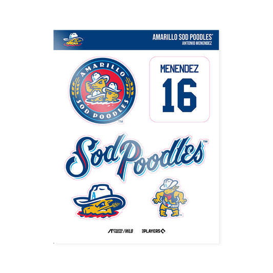 Amarillo Sod Poodles - MILB Baseball : Antonio Menendez - Sticker Sheet-0