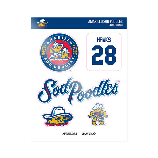 Amarillo Sod Poodles - MILB Baseball : Sawyer Hawks - Sticker Sheet-0