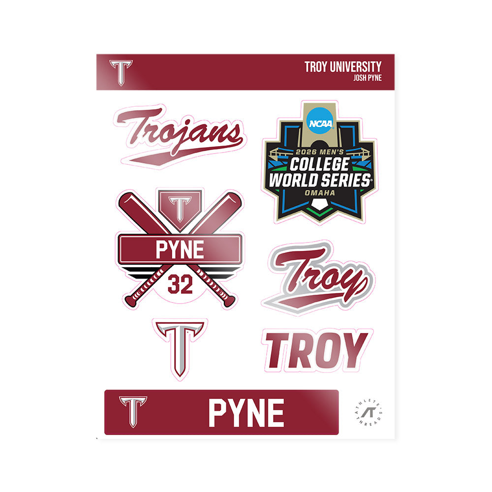 Troy - NCAA Baseball : Josh Pyne - Sticker Sheet-0