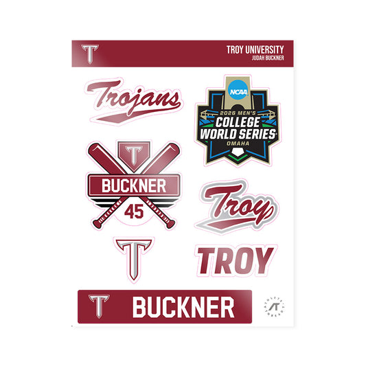 Troy - NCAA Baseball : Judah Buckner - Sticker Sheet-0