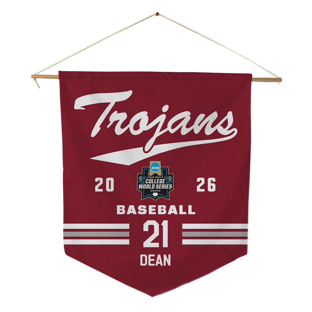 Troy - NCAA Baseball : Blake Dean - College World Series Pennant - 18" x 21"-0