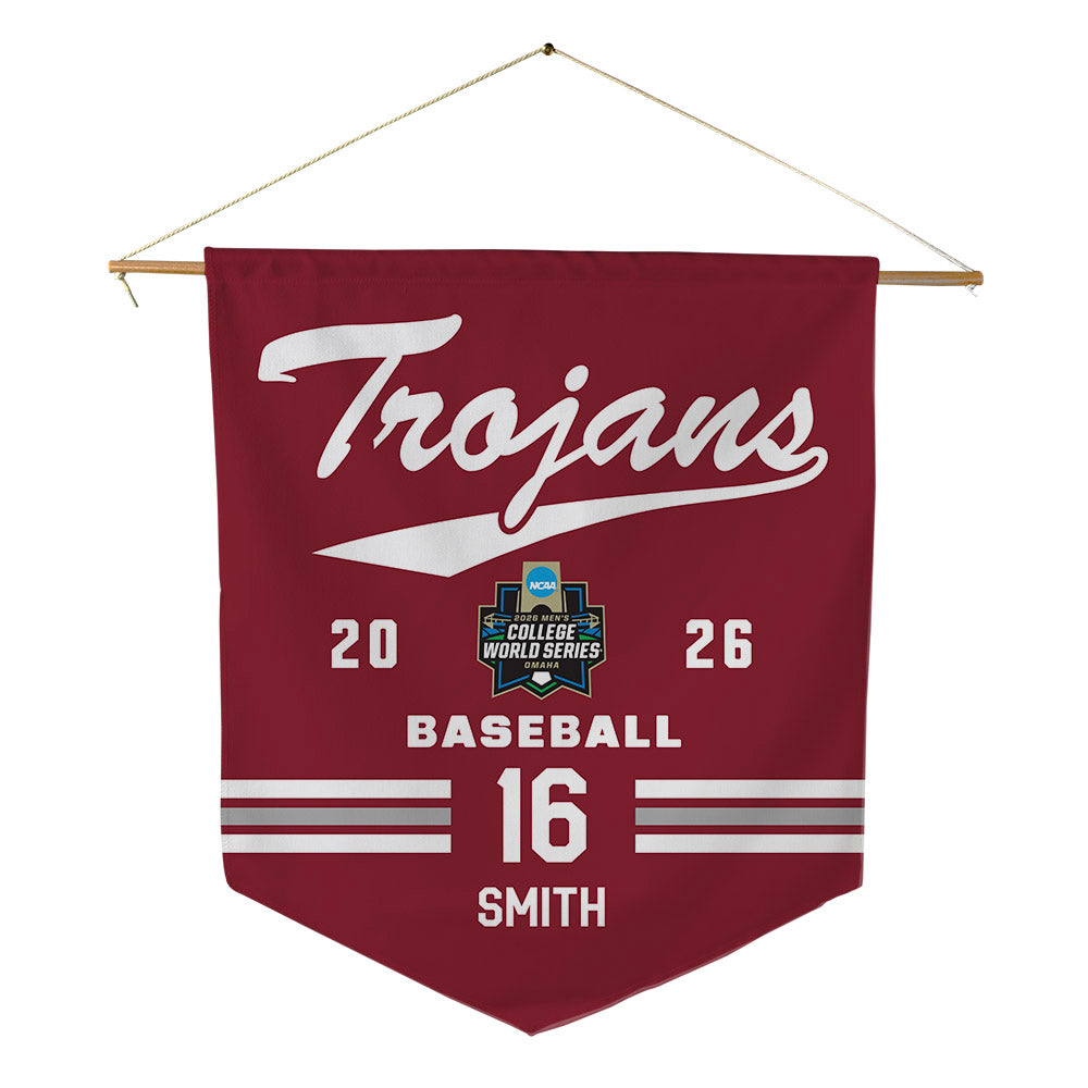 Troy - NCAA Baseball : Hayden Smith - College World Series Pennant - 18" x 21"-0