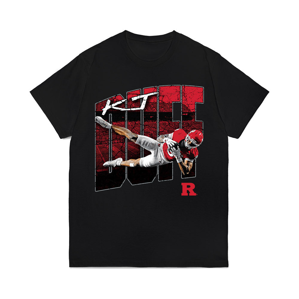 Rutgers - NCAA Football : KJ Duff - Individual Collage Comfort Colors T-Shirt-0