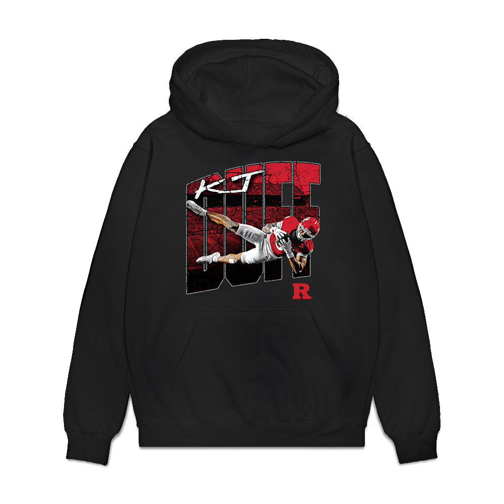 Rutgers - NCAA Football : KJ Duff - Individual Collage Premium Hooded Sweatshirt-0