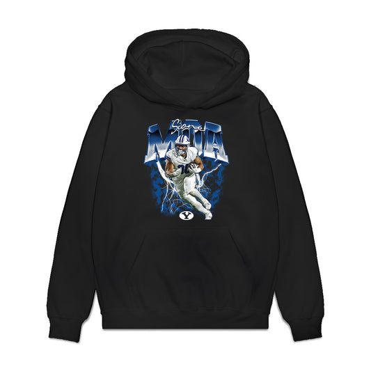 BYU - NCAA Football : Sione Moa - Collage Premium Hooded Sweatshirt-0