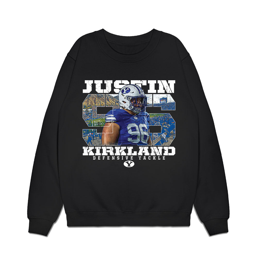 BYU - NCAA Football : Justin Kirkland - Collage Premium Crewneck Sweatshirt-0