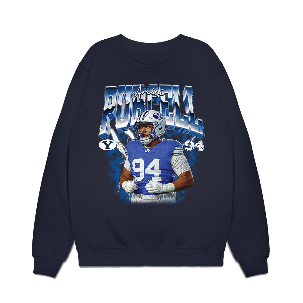 BYU - NCAA Football : Anisi Purcell - Collage Premium Crewneck Sweatshirt-0