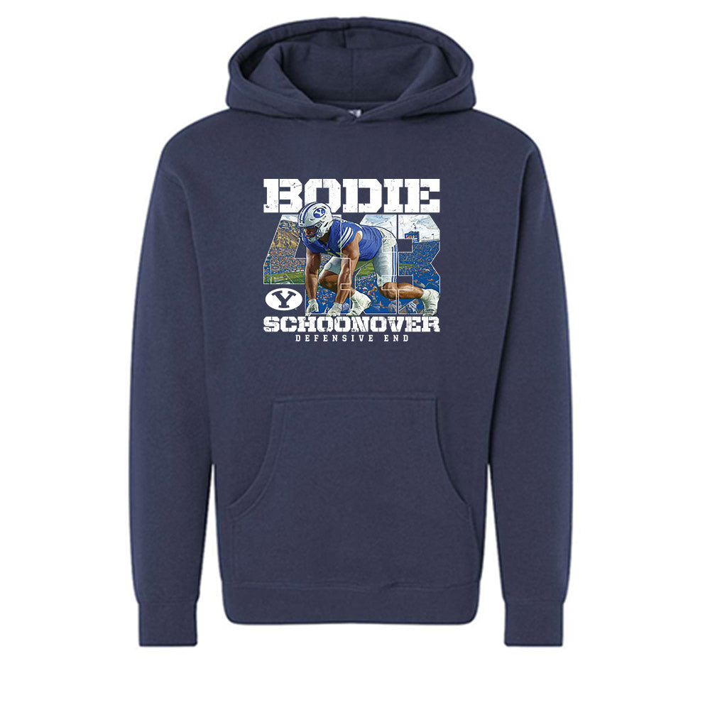 BYU - NCAA Football : Bodie Schoonover - Collage Hooded Pullover Sweatshirt-0