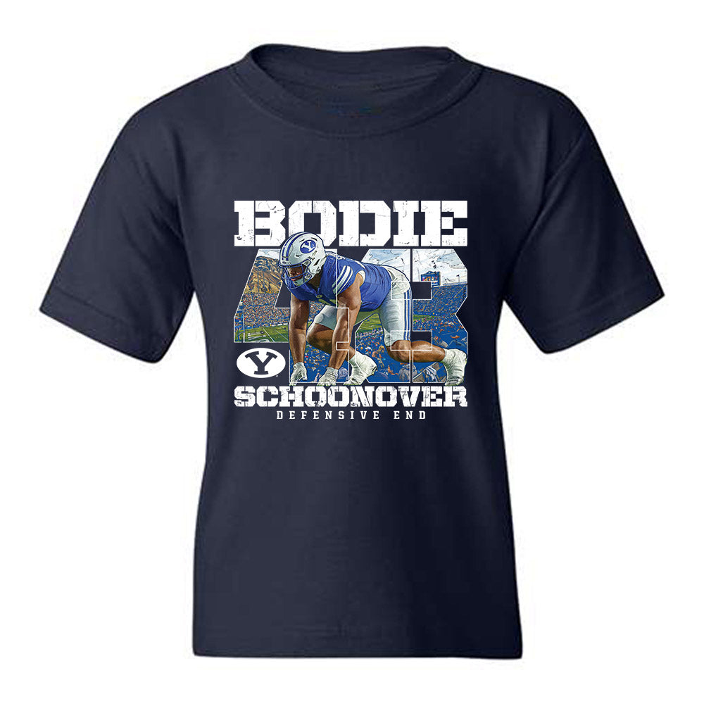 BYU - NCAA Football : Bodie Schoonover - Collage Youth T-Shirt-0
