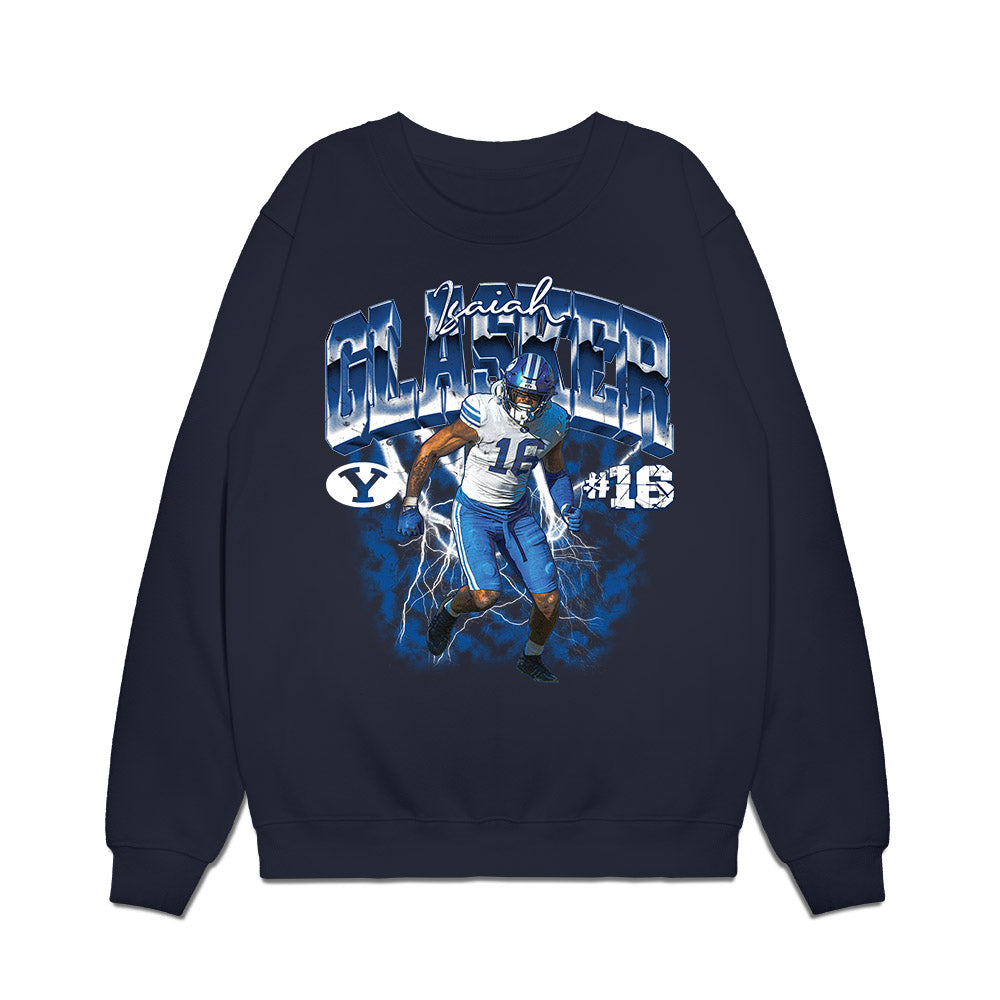 BYU - NCAA Football : Isaiah Glasker - Collage Premium Crewneck Sweatshirt-0