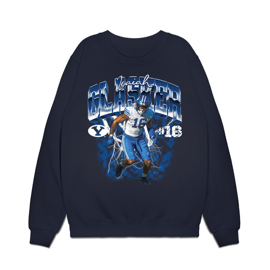 BYU - NCAA Football : Isaiah Glasker - Collage Premium Crewneck Sweatshirt-0