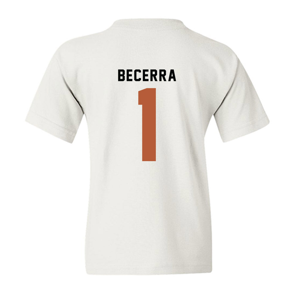 Texas - NCAA Baseball : Temo Becerra - OmaHorns Fashion Shersey Youth T-Shirt-1