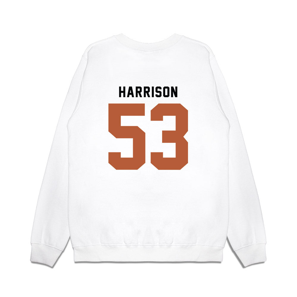 Texas - NCAA Baseball : Luke Harrison - OmaHorns Fashion Shersey Premium Crewneck Sweatshirt-1