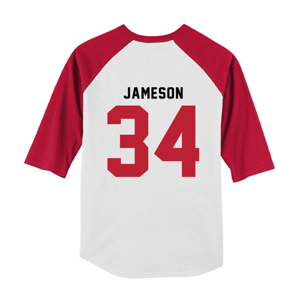 Georgia - NCAA Baseball : Caleb Jameson - OmaDawgs Youth Raglan T-Shirt-1