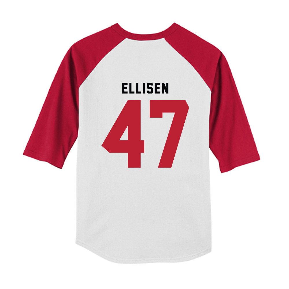 Georgia - NCAA Baseball : Thomas Ellisen - OmaDawgs Youth Raglan T-Shirt-1