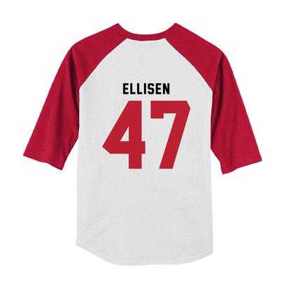 Georgia - NCAA Baseball : Thomas Ellisen - OmaDawgs Youth Raglan T-Shirt-1