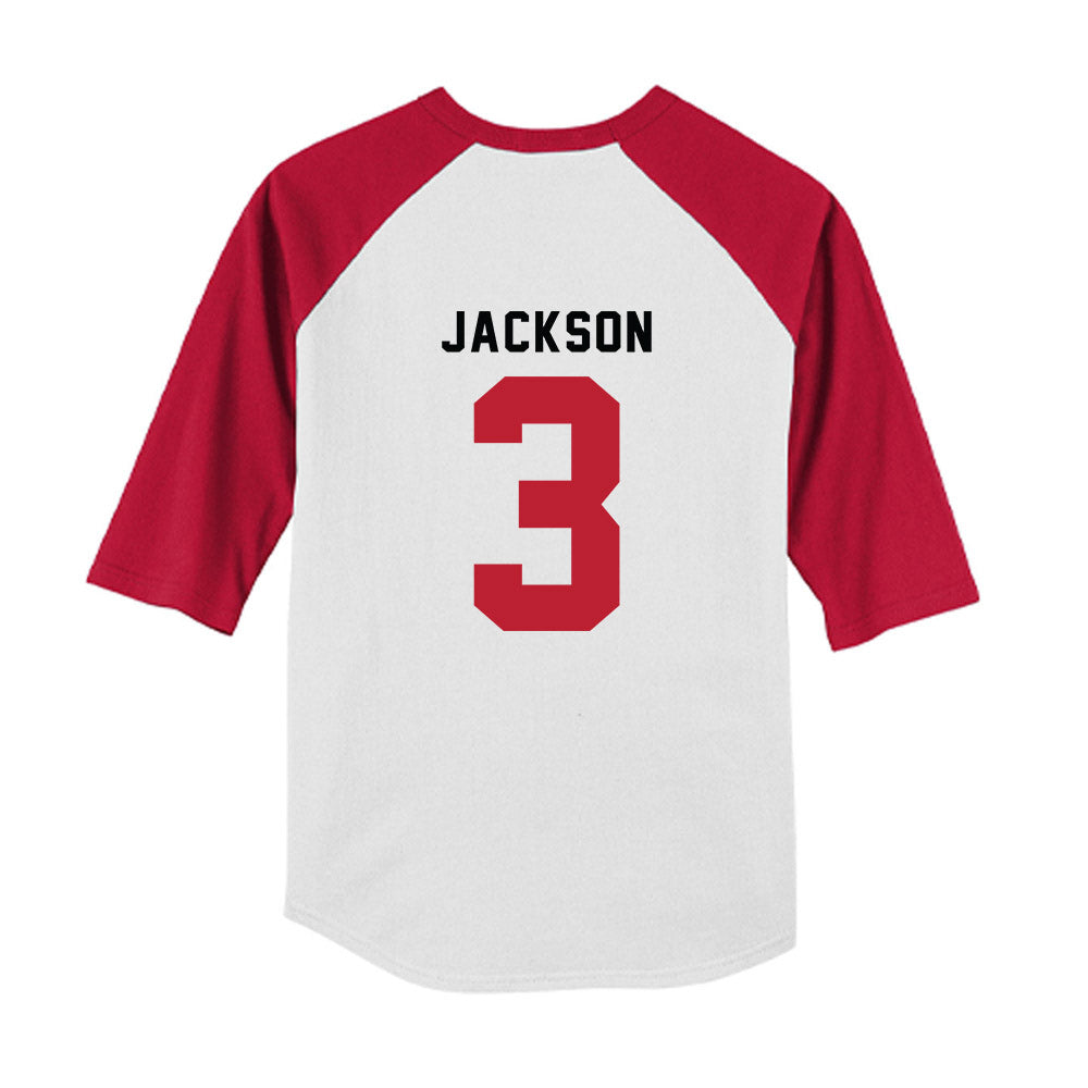 Georgia - NCAA Baseball : Daniel Jackson - OmaDawgs Youth Raglan T-Shirt-1