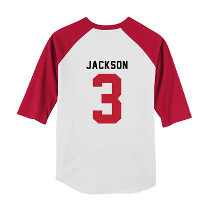 Georgia - NCAA Baseball : Daniel Jackson - OmaDawgs Youth Raglan T-Shirt-1