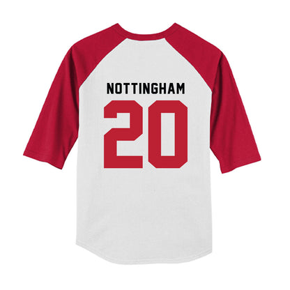 Georgia - NCAA Baseball : Joe Nottingham - OmaDawgs Youth Raglan T-Shirt-1