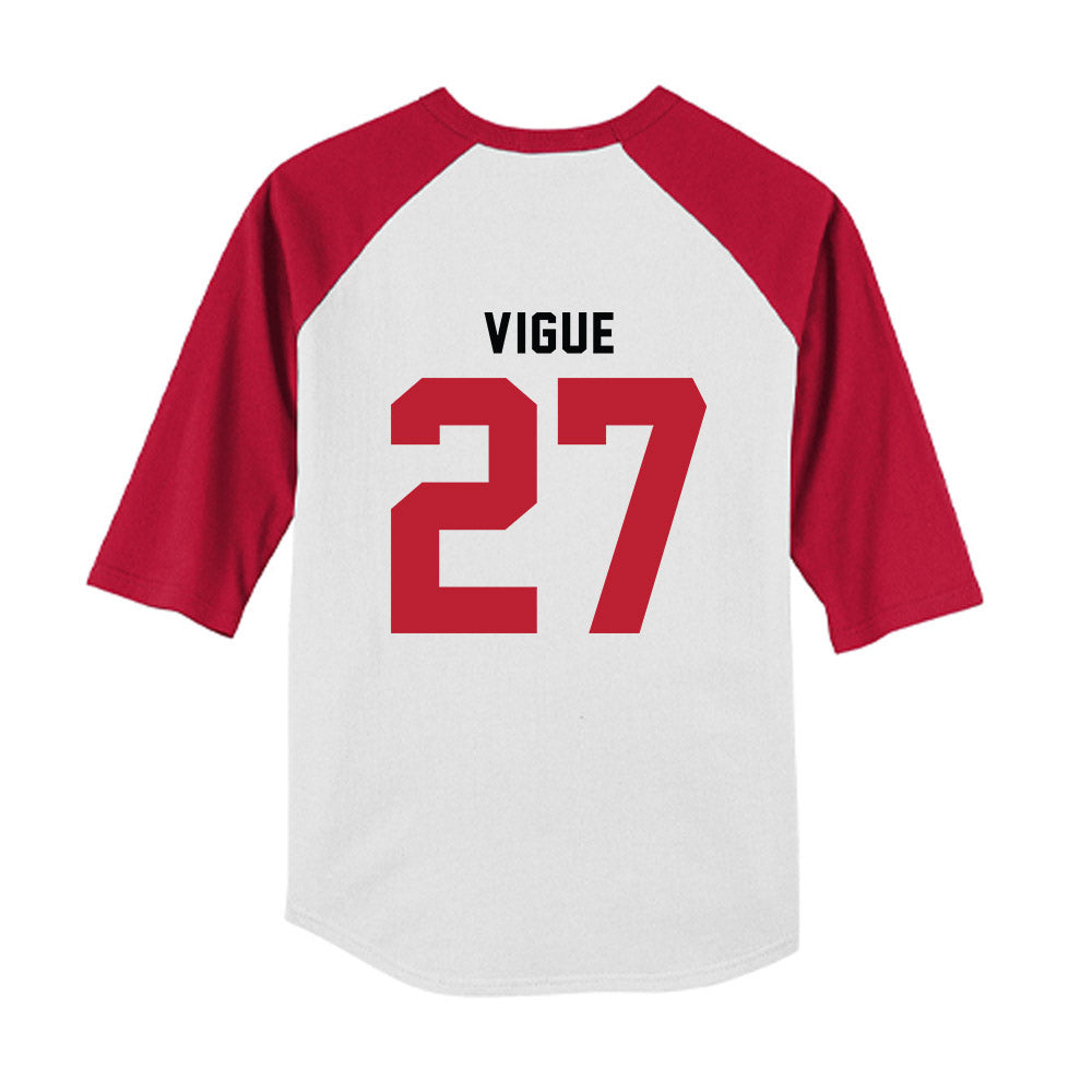 Georgia - NCAA Baseball : Dylan Vigue - OmaDawgs Youth Raglan T-Shirt-1