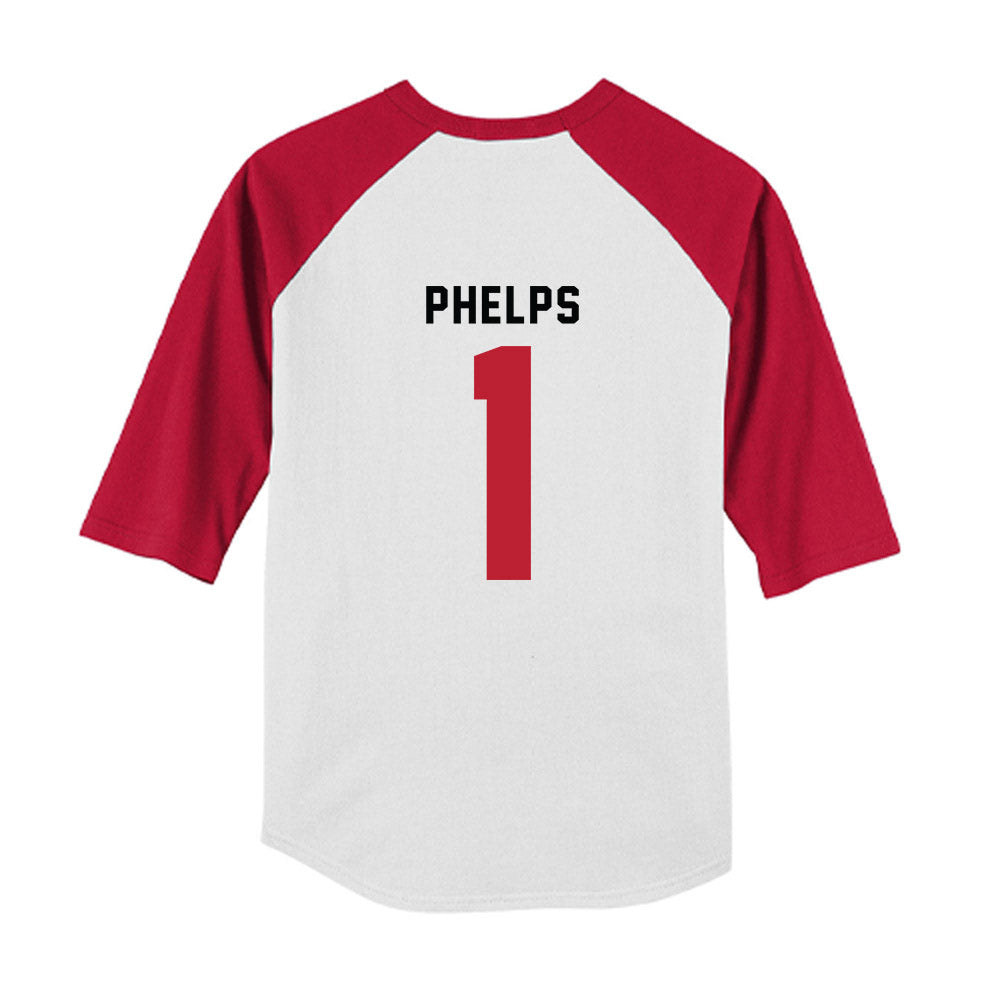 Georgia - NCAA Baseball : Tre Phelps - OmaDawgs Youth Raglan T-Shirt-1