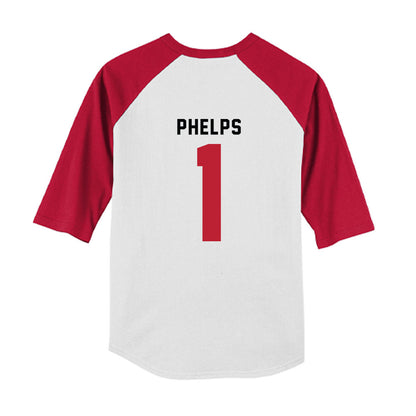 Georgia - NCAA Baseball : Tre Phelps - OmaDawgs Youth Raglan T-Shirt-1