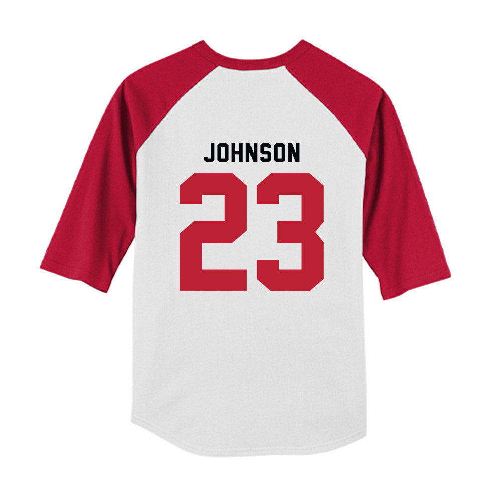 Georgia - NCAA Baseball : Cole Johnson - OmaDawgs Youth Raglan T-Shirt-1
