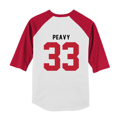 Georgia - NCAA Baseball : Jackson Peavy - OmaDawgs Youth Raglan T-Shirt-1