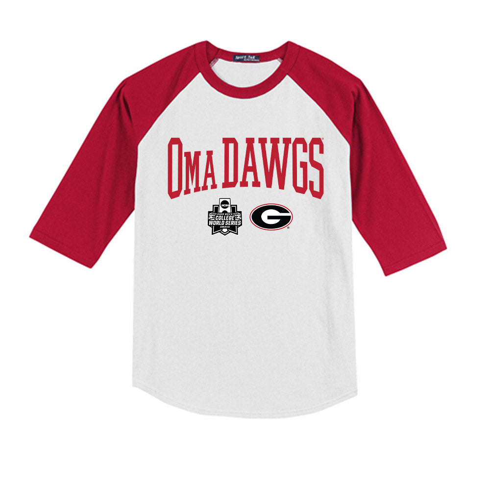 Georgia - NCAA Baseball : Daniel Jackson - OmaDawgs Youth Raglan T-Shirt-0