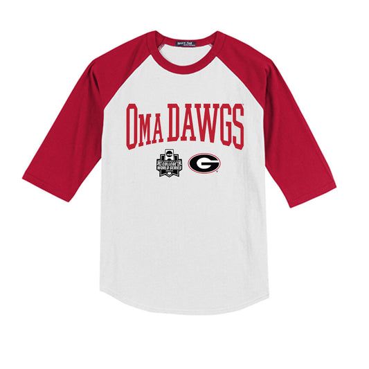 Georgia - NCAA Baseball : Bryce Calloway - OmaDawgs Youth Raglan T-Shirt-0