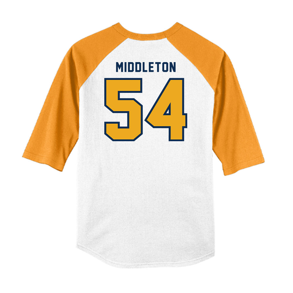 West Virginia - NCAA Baseball : Andrew Middleton - Raglan Shirt-1