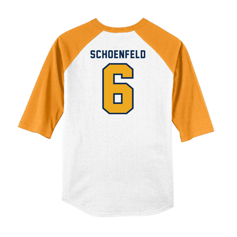 West Virginia - NCAA Baseball : Paul Schoenfeld - Raglan Shirt-1