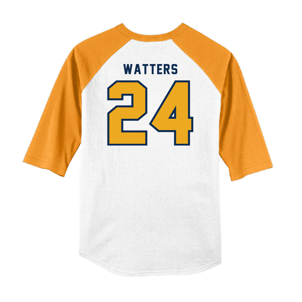 West Virginia - NCAA Baseball : Jacob Watters - Raglan Shirt-1