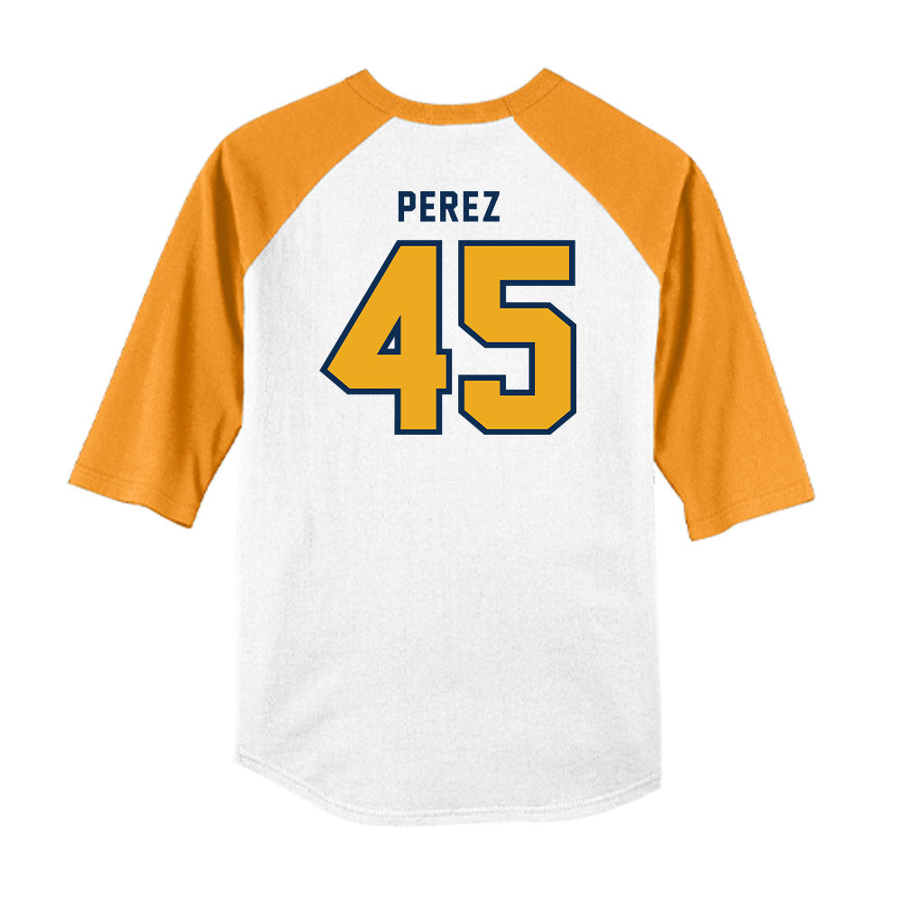 West Virginia - NCAA Baseball : David Perez - Raglan Shirt-1