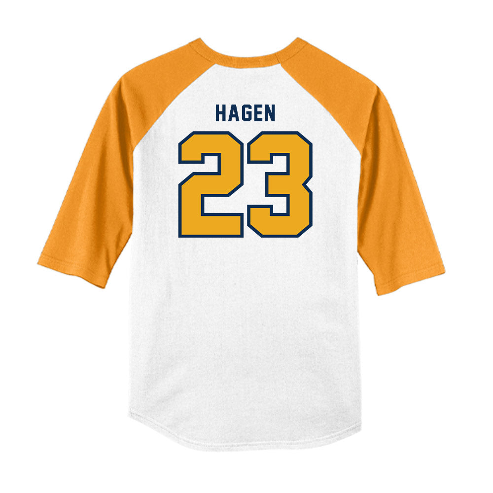 West Virginia - NCAA Baseball : David Hagen - Raglan Shirt-1