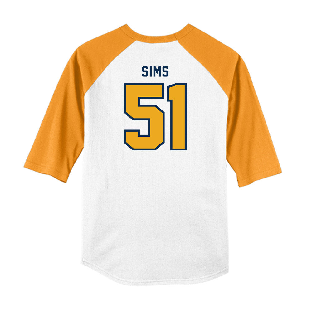 West Virginia - NCAA Baseball : Colton Sims - Raglan Shirt-1