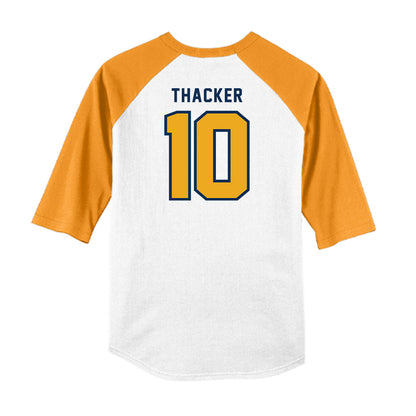 West Virginia - NCAA Baseball : Bryson Thacker - Raglan Shirt-1