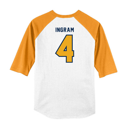 West Virginia - NCAA Baseball : Jackson Ingram - Raglan Shirt-1