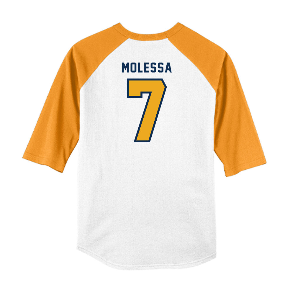 West Virginia - NCAA Baseball : Maxwell Molessa - Raglan Shirt-1