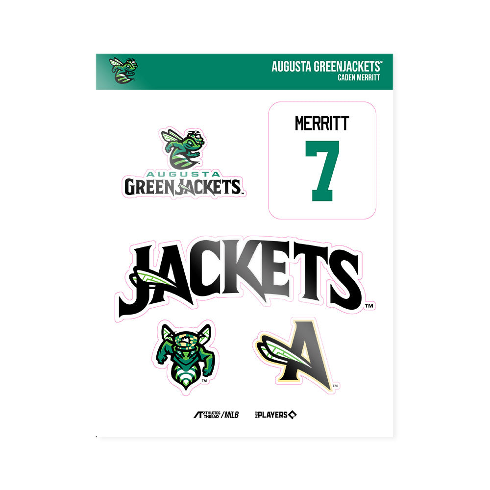 Augusta Jackets - MILB Baseball : Caden Merritt - Sticker Sheet-0