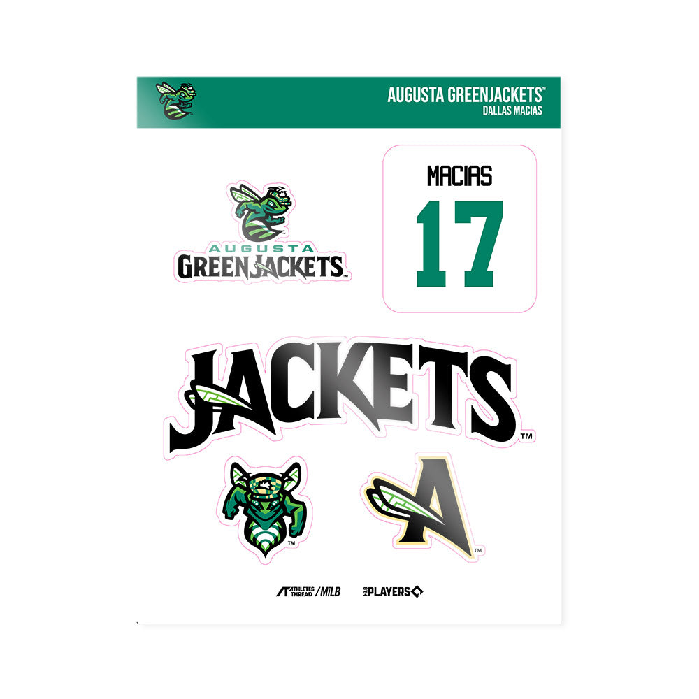 Augusta Jackets - MILB Baseball : Dallas Macias - Sticker Sheet-0