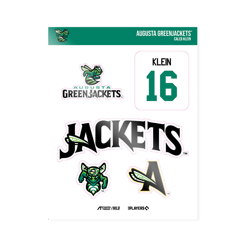Augusta Jackets - MILB Baseball : Caleb Klein - Sticker Sheet-0