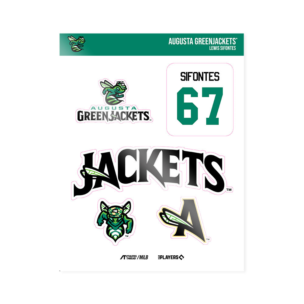 Augusta Jackets - MILB Baseball : Lewis Sifontes - Sticker Sheet-0