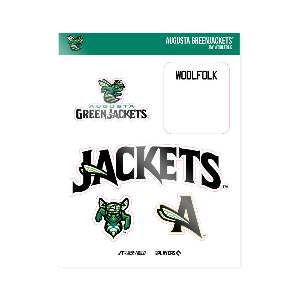 Augusta Jackets - MILB Baseball : Jay Woolfolk - Sticker Sheet-0