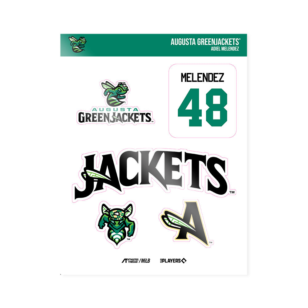 Augusta Jackets - MILB Baseball : Adiel Melendez - Sticker Sheet-0
