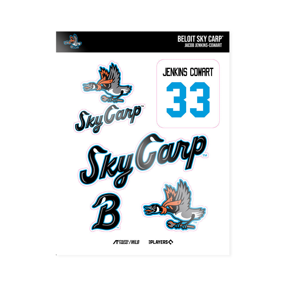 Beloit Sky Carp - MILB Baseball : Jacob Jenkins-Cowart - Sticker Sheet-0