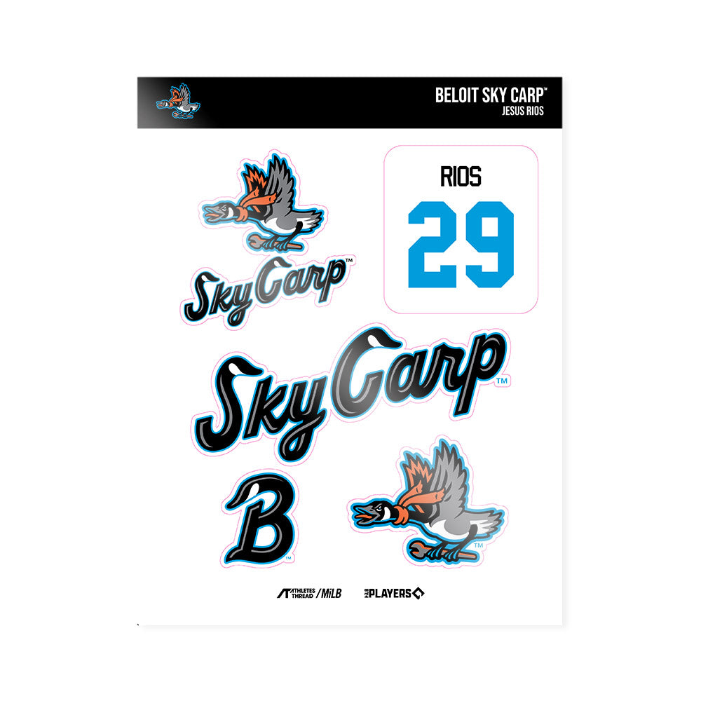 Beloit Sky Carp - MILB Baseball : Jesus Rios - Sticker Sheet-0